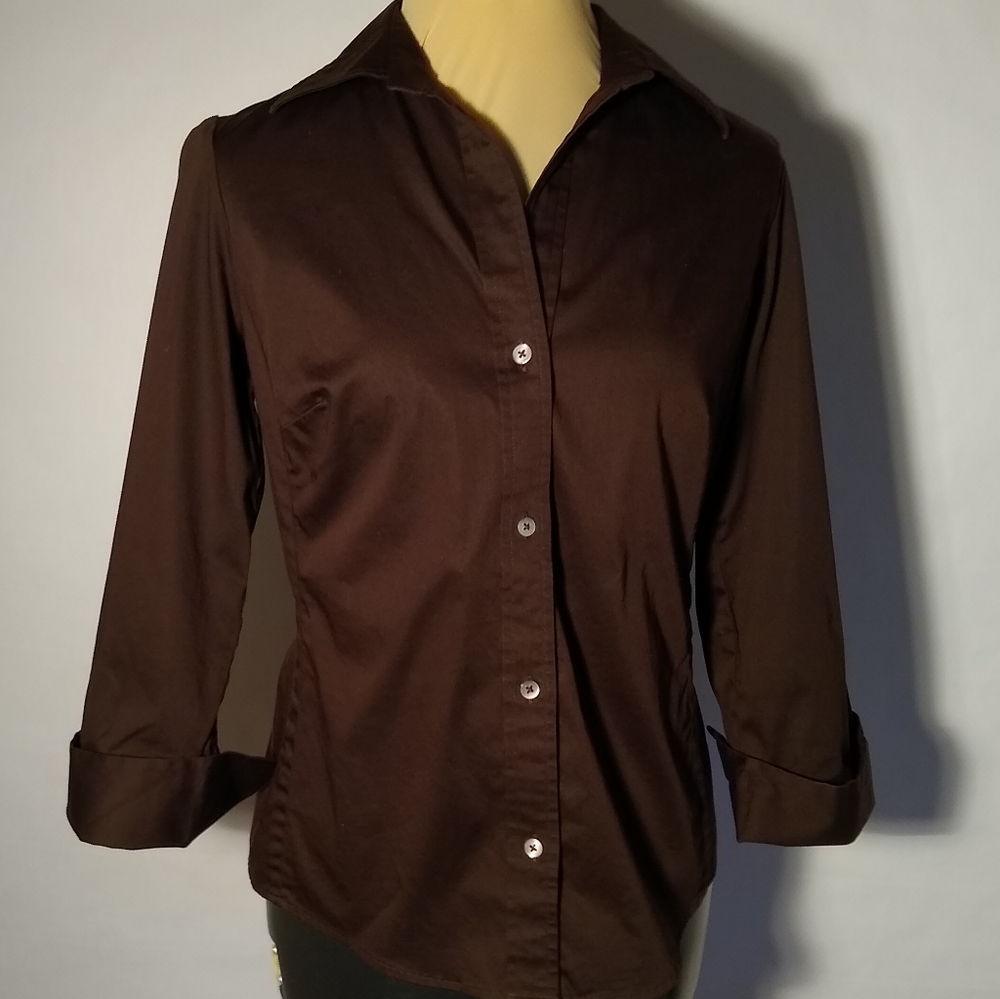 Banana Republic brown stretch quarter sleeve